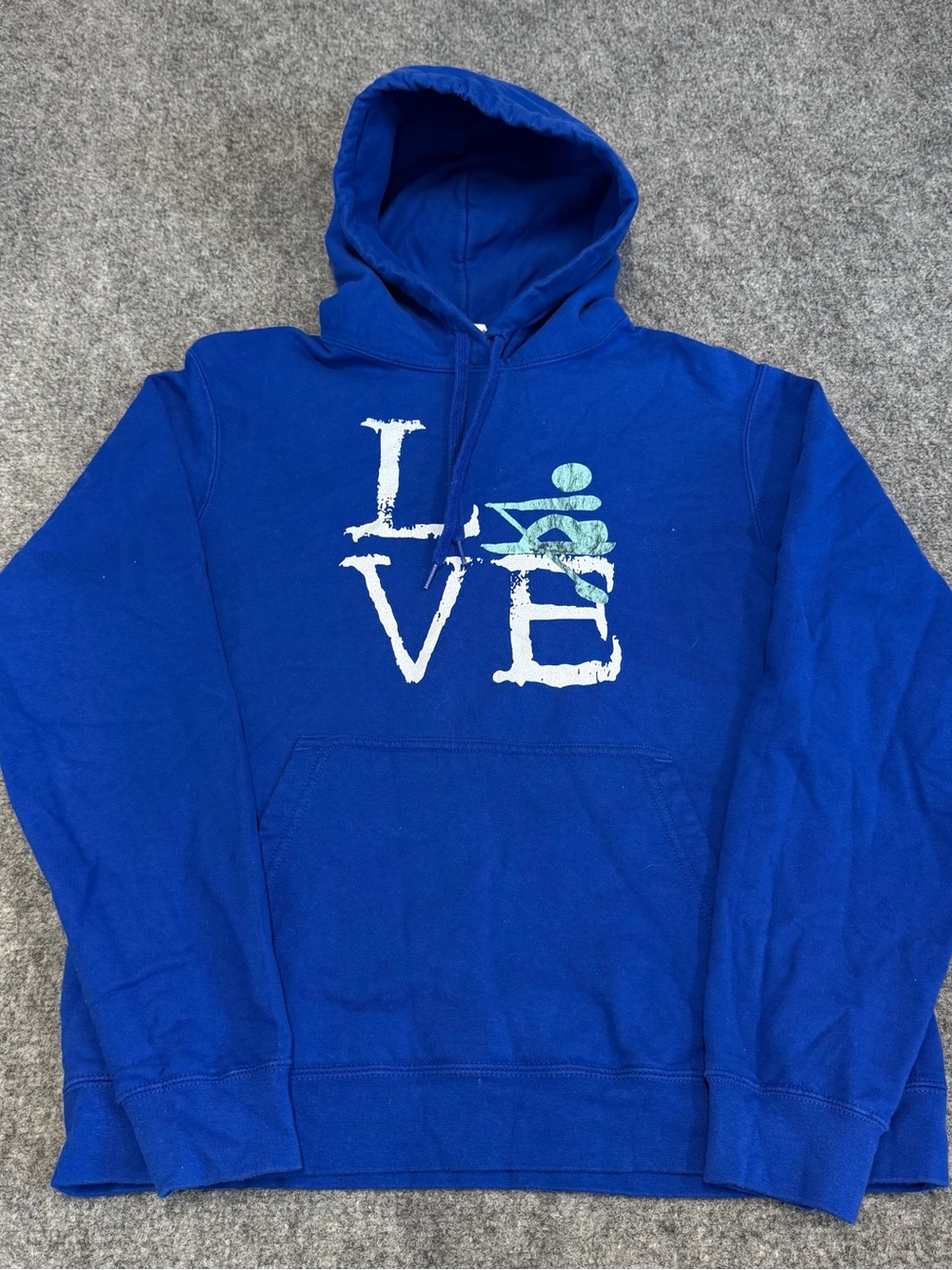 Port and Company Royal Blue 'LOVE' Graphic Pullover Hoodie